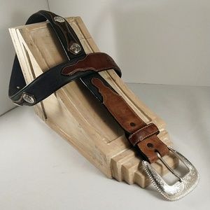 Tony Lama Concho Leather Western Belt - Mens 38